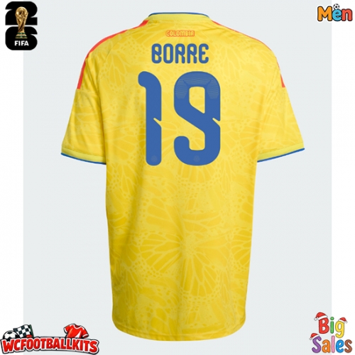 Colombia Rafael Santos Borre #19 Replica Home Stadium Shirt World Cup 2026 Short Sleeve